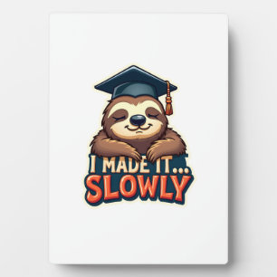 Vintage Sleepy Sloth Graduation Cute Animal Design Plaque
