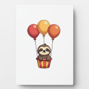 Vintage Sloth Balloons Retro Cute Animal Design 2 Plaque