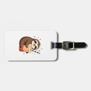 Vintage Sloth Boba Cute Retro Tea Lover 2 Luggage Tag