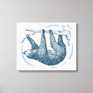 Vintage Sloth Canvas Print