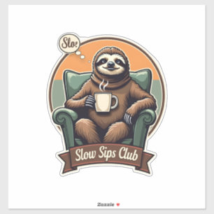 Vintage Sloth Coffee Shirt Calm Morning Humor 2