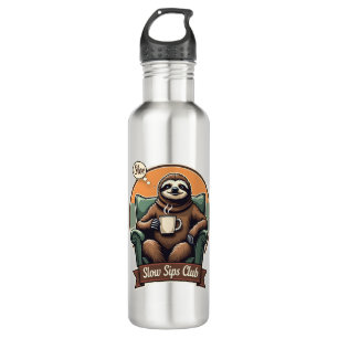 Vintage Sloth Coffee Shirt Calm Morning Humour 2 710 Ml Water Bottle