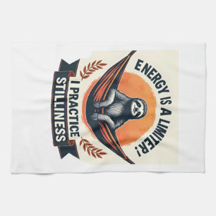 Vintage Sloth Coffee Shirt Cozy Morning Graphic 2 Tea Towel