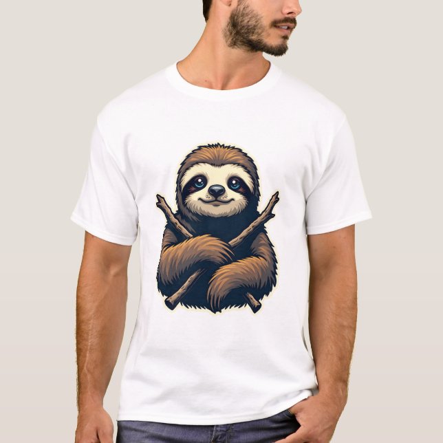 Vintage Sloth Emblem Engraving Shirt (Front)