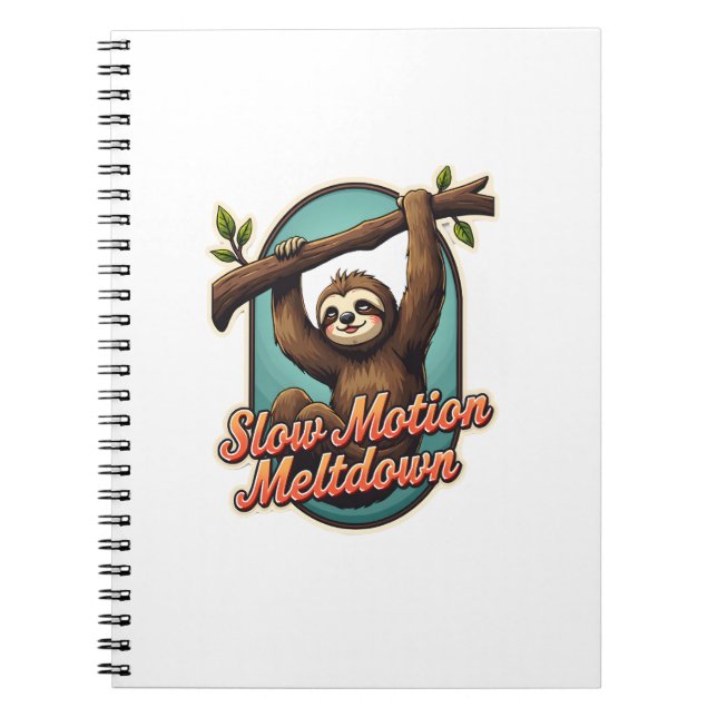 Vintage Sloth Funny Shirt Slow Meltdown Design Notebook (Front)