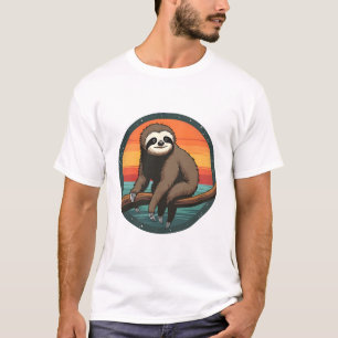 Vintage Sloth Graphic Retro Jungle Animal Art 2 T-Shirt