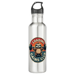 Vintage Sloth Gym Humour Installing Muscles Shirt  710 Ml Water Bottle