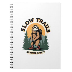 Vintage Sloth Hiking Adventure Quote Design 2 Notebook