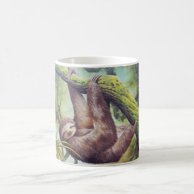 Vintage Sloth Illustration Coffee Mug (Center)