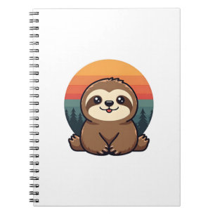 Vintage Sloth Illustration Cute Retro Animal Art 2 Notebook