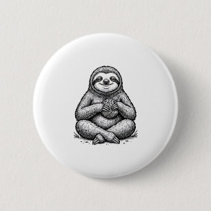 Vintage Sloth Knitting Engraving Shirt Design_1 6 Cm Round Badge