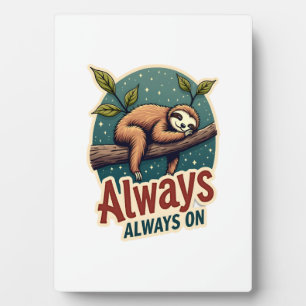 Vintage Sloth Lazy Quote Funny Energy Efficient De Plaque