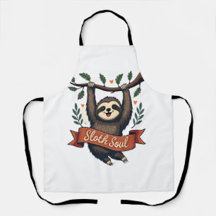 Vintage Sloth Lover Retro Cute Hanging Sloth Shirt Apron
