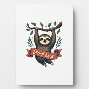 Vintage Sloth Lover Retro Cute Hanging Sloth Shirt Plaque