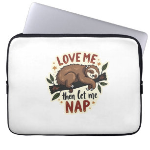 Vintage Sloth Quote Cute Sleepy Animal Design 2 Laptop Sleeve