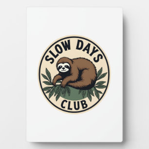 Vintage Sloth Quote Funny Slow Living T-Shirt 2 Plaque