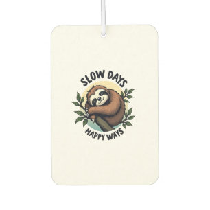 Vintage Sloth Quote Relaxed Nature Graphic 2 Car Air Freshener