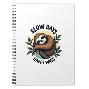 Vintage Sloth Quote Relaxed Nature Graphic 2 Notebook