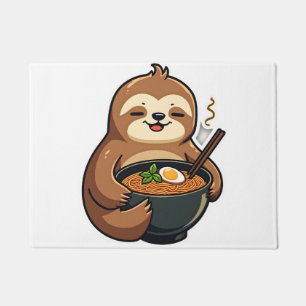 Vintage Sloth Ramen Noodle Lover Art 2 Doormat