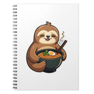 Vintage Sloth Ramen Noodle Lover Art 2 Notebook