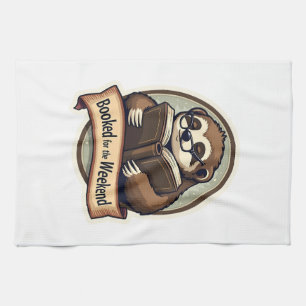 Vintage Sloth Reading Shirt Book Lover Design 2 Tea Towel