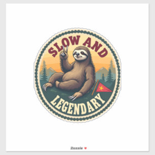 Vintage Sloth Shirt Funny Retro Slow and Legendary