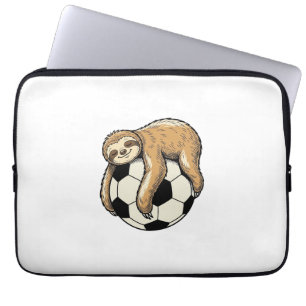 Vintage Sloth Soccer Ball Cute Animal Shirt Design Laptop Sleeve