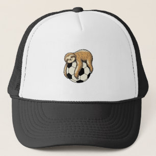 Vintage Sloth Soccer Ball Cute Animal Shirt Design Trucker Hat