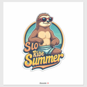 Vintage Sloth Summer Retro Beach Vibes Design 2