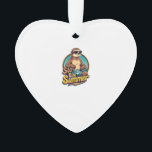 Vintage Sloth Summer Retro Beach Vibes Design 2 Ornament<br><div class="desc">Vintage Sloth Summer Retro Beach Vibes Design 2</div>