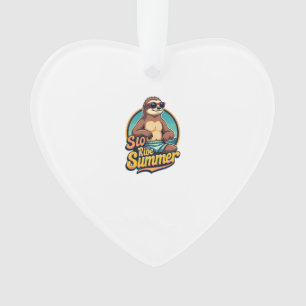 Vintage Sloth Summer Retro Beach Vibes Design 2 Ornament