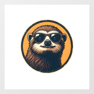 Vintage Sloth Sunglasses Retro Badge Art 2