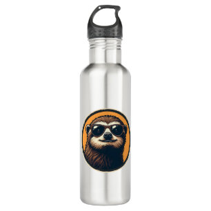 Vintage Sloth Sunglasses Retro Badge Art 2 710 Ml Water Bottle