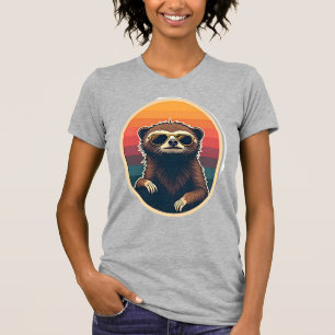 Vintage Sloth Sunglasses Retro Sunset Vector Art 2 T-Shirt