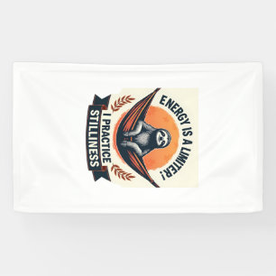 Vintage Sloth Sunset Retro Forest Animal Art 2 Banner