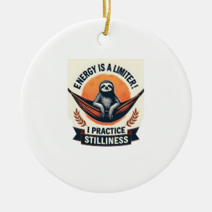 Vintage Sloth Sunset Retro Forest Animal Art 2 Ceramic Tree Decoration