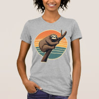 Vintage Sloth Sunset Vector Retro Hanging Art 2