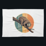 Vintage Sloth Sunset Vector Retro Hanging Art 2 Tea Towel<br><div class="desc">Vintage Sloth Sunset Vector Retro Hanging Art 2</div>