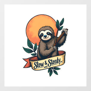 Vintage Sloth T-Shirt Slow and Steady Humor Design