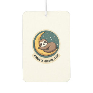 Vintage Sloth Tired Quote Funny Retro Animal Desig Car Air Freshener