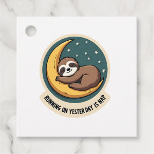 Vintage Sloth Tired Quote Funny Retro Animal Desig Favour Tags