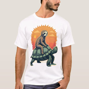 Vintage Sloth Turtle Retro Animal Ride Shirt 2