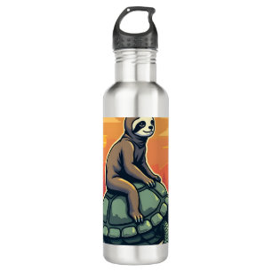 Vintage Sloth Turtle Retro Animal Ride Shirt 2 710 Ml Water Bottle