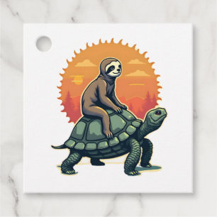 Vintage Sloth Turtle Retro Animal Ride Shirt 2 Favour Tags