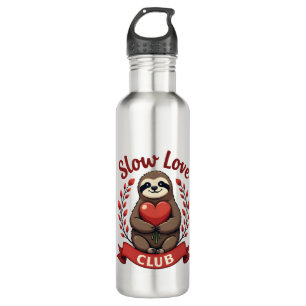 Vintage Sloth Valentine Cute Heart Hands Art 2 710 Ml Water Bottle