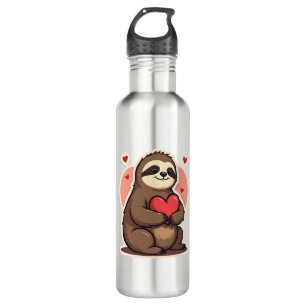 Vintage Sloth Valentine Cute Retro Love Design 2 710 Ml Water Bottle