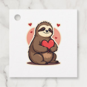 Vintage Sloth Valentine Cute Retro Love Design 2 Favour Tags