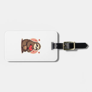 Vintage Sloth Valentine Cute Retro Love Design 2 Luggage Tag
