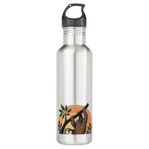 Vintage Sloth Vector Retro Wildlife Badge 2 710 Ml Water Bottle