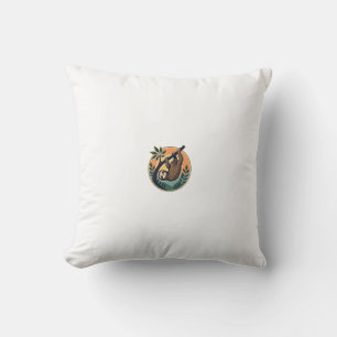 Vintage Sloth Vector Retro Wildlife Badge 2 Cushion